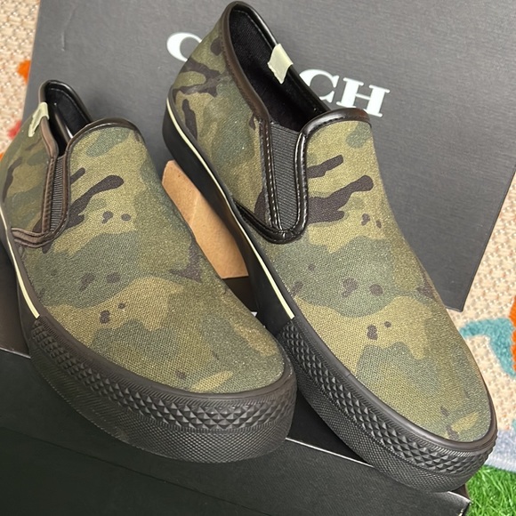 Coach Slip On Skate Sneaker In Camo Print CA011 Mens - Picture 10 of 16